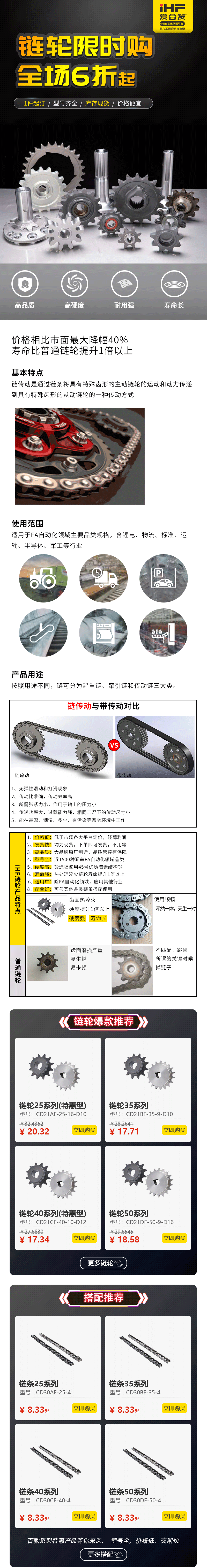 特惠現(xiàn)貨：鏈輪鏈條，成套搭配省錢耐用！