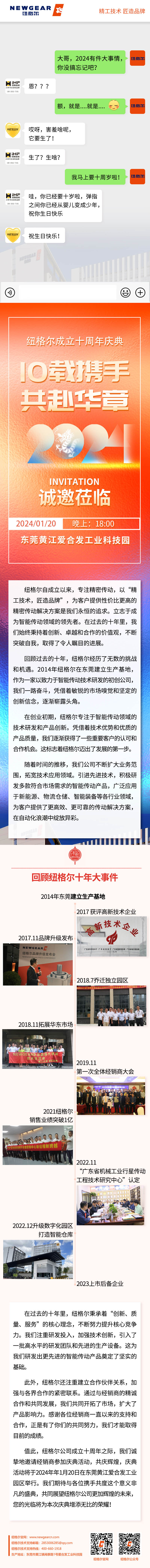 「叮咚」紐格爾邀請(qǐng)您參加十周年慶典，1月20日不見不散！